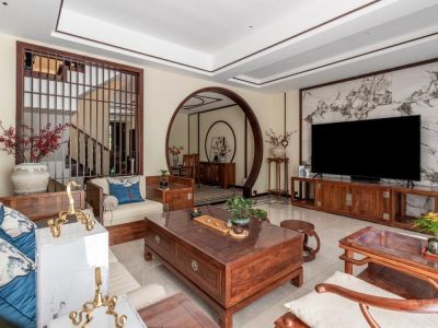 和贵南山上-290㎡-中式风效果图