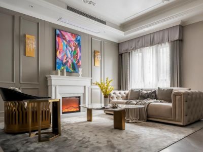 恒大金碧天下-390㎡-法式风效果图