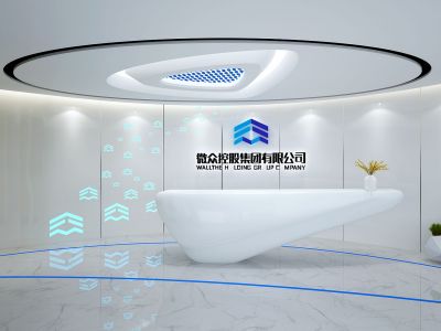 科技办公室-1300㎡-现代风效果图