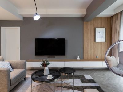 烨蓝东湖郡现代风格104平米三居室装修案例