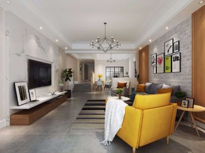 中筑西府兰庭-126㎡-北欧风效果图