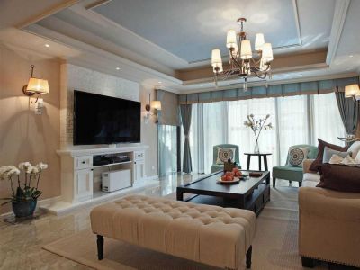 国滨首府-117㎡-美式风效果图