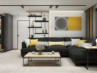 港湾花园-117㎡-现代风效果图