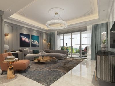 长春花园-140㎡-混搭风效果图