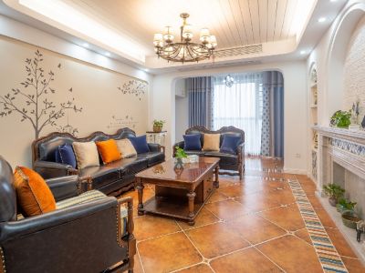 南岭花园-140㎡-地中海风效果图