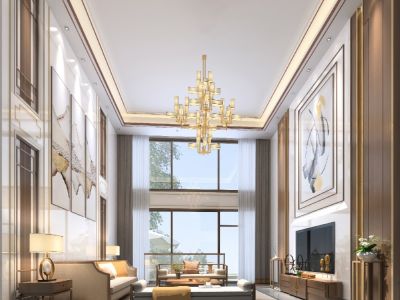 一方天鹅湖-400㎡-现代风效果图