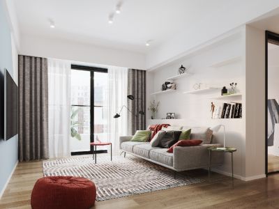 通瑞月光湖-88㎡-简约风效果图