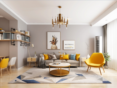 锦丽华庭-123㎡-北欧风效果图