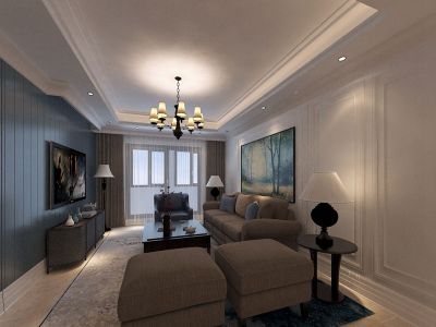 保利康桥-115㎡-美式风效果图