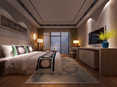 酒店-1500㎡-新中式风效果图