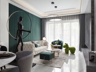 中国铁建花语江南-122㎡-现代风效果图