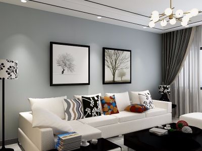 滨湖花园-90㎡-现代风效果图