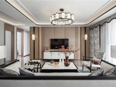 颐莲家园138㎡三居室新中式风格装修案例