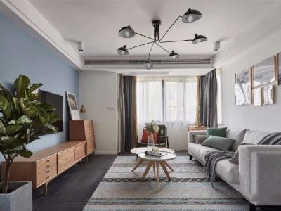 西湖花园北欧风格102平米三居室装修案例