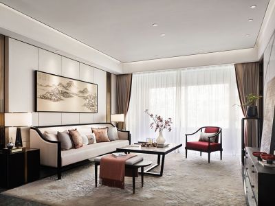 中骏天荟-123㎡-新中式风效果图