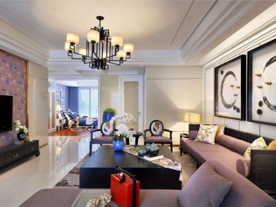 迎新佳苑新中式风格136平米三室两厅装修案例