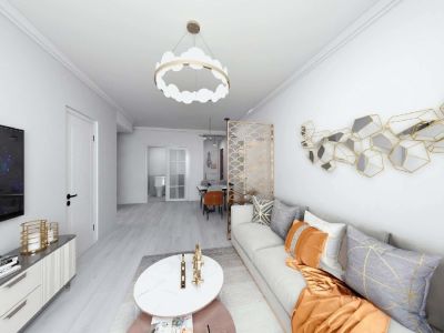 钻石名城-73㎡-混搭风效果图