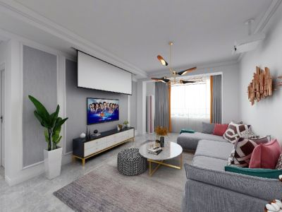 金都花园-105㎡-现代风效果图