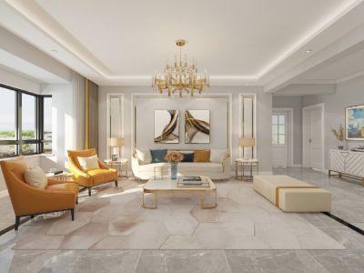 金领国际-147㎡-现代风效果图