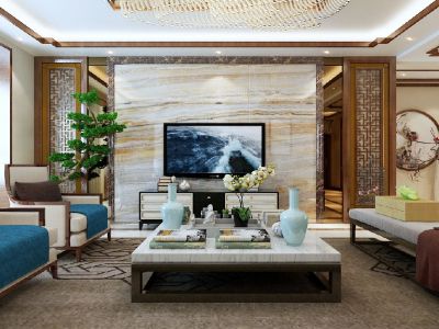 颐和人家-150㎡-新中式风效果图