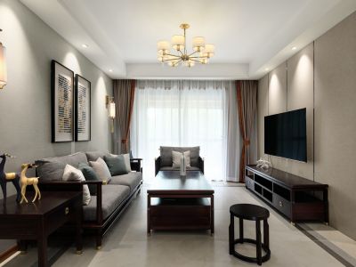 保利花海湾-142㎡-新中式风效果图