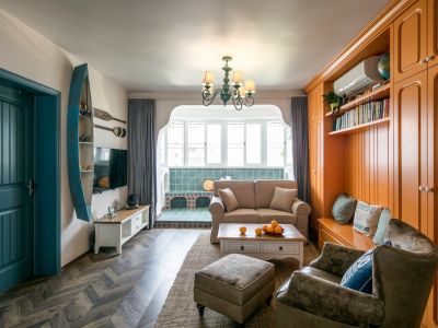 珠江国际城-142㎡-地中海风效果图