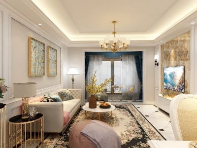 招商雍景湾-113㎡-现代风效果图