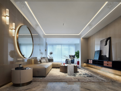 碧桂园莱阳首府现代风格109平米三居室设计效果图案例