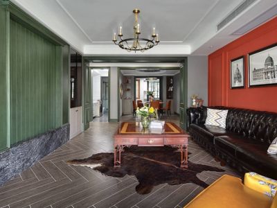 国信雍翠湾-123㎡-美式风效果图