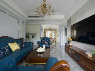 天鸿阁-120㎡-美式风效果图