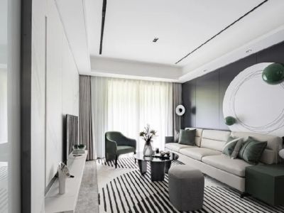 万科翡翠公园-127㎡-现代风效果图