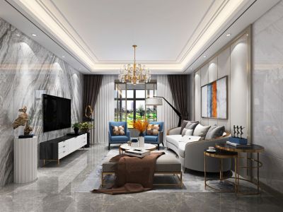 万科广场-132㎡-现代风效果图