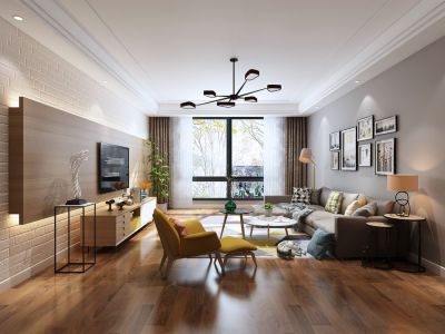 世茂璀璨天城-128㎡-北欧风效果图