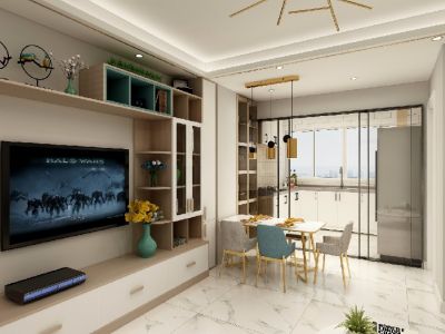 金苑小区-90㎡-现代风效果图