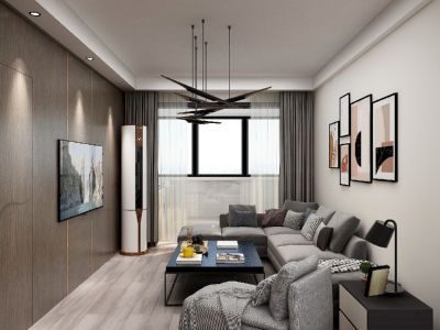 达观天下-80㎡-现代风效果图