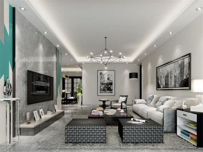 滨海国际-120㎡-北欧风效果图