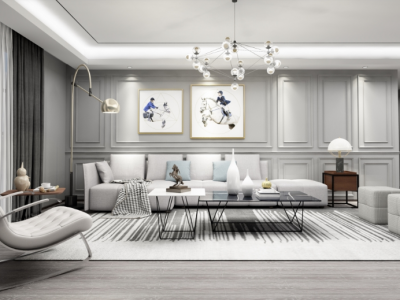 北岭山花园-126㎡-现代风效果图