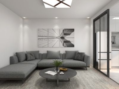 华阳路小区-95㎡-现代风效果图