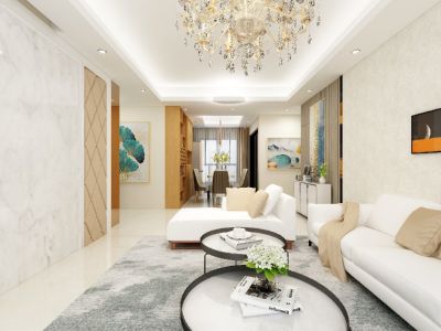 润阳·环湖湾-92㎡-混搭风效果图