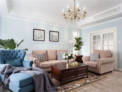 兰州融创城-138㎡-美式风效果图