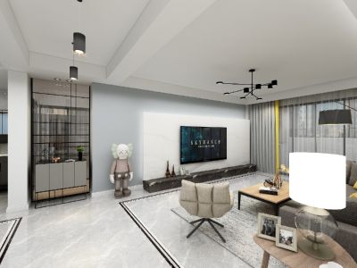 康居外滩-110㎡-简约风效果图