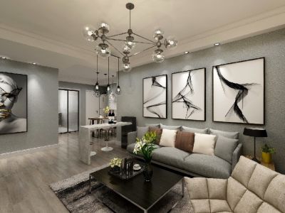 水岸名都-90㎡-北欧风效果图