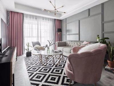 铂景台-95㎡-混搭风效果图