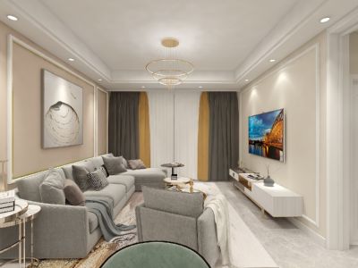 长鹭悦湖-85㎡-现代风效果图