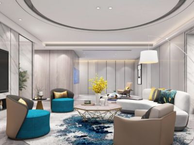 晓港名城-220㎡-轻奢风效果图