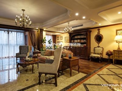 哈达幸福花苑-150㎡-美式风效果图