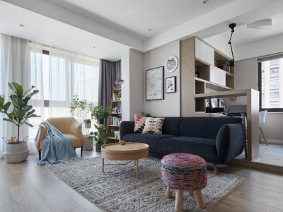 鸿通·翡翠城·紫曦府-88㎡-简约风效果图