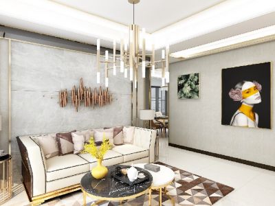 万科海上明月-125㎡-轻奢风效果图