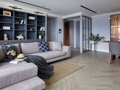 银色家园-138㎡-简约风效果图