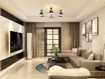 东方逸品花园110平米现代简约三居装修案例